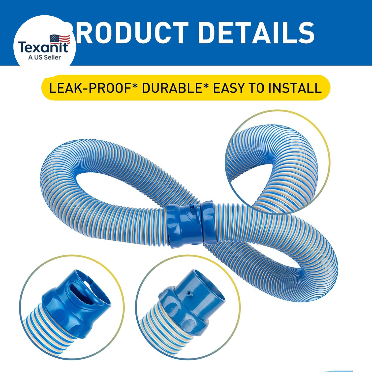 Pool Vacuum Hose, 3 Pack Twist Lock Pool Cleaner Hose Replacement for MX6 MX8, 3