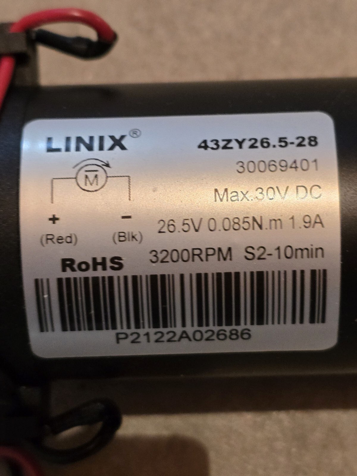 LINIX 43ZY26.5-28 propulsion pump motor For Zodiac Polaris Pool Cleaner TX35