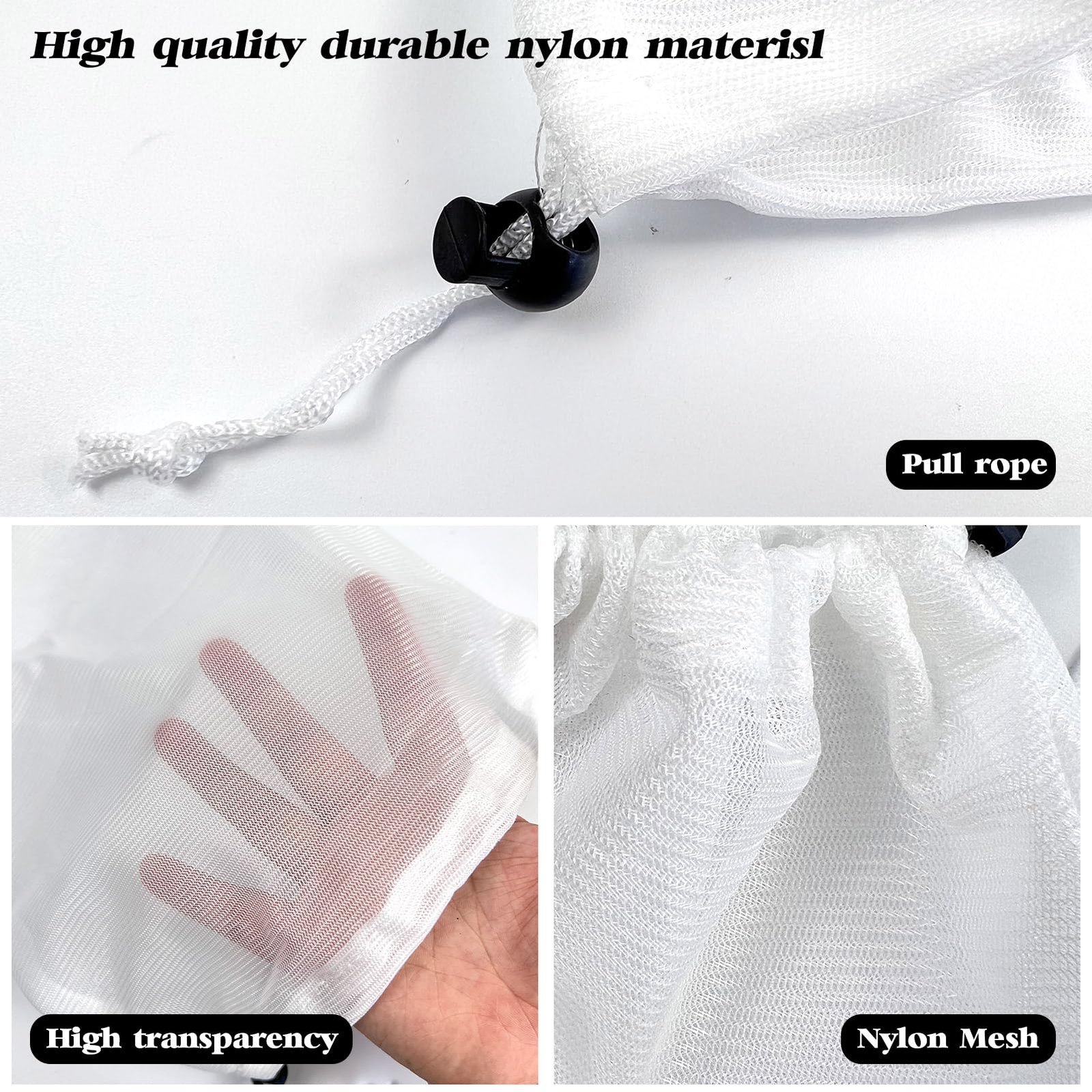 2 Pack 24×16 Inch Pool Leaf Vacuum Net Bag Replacement for Swimming Pool