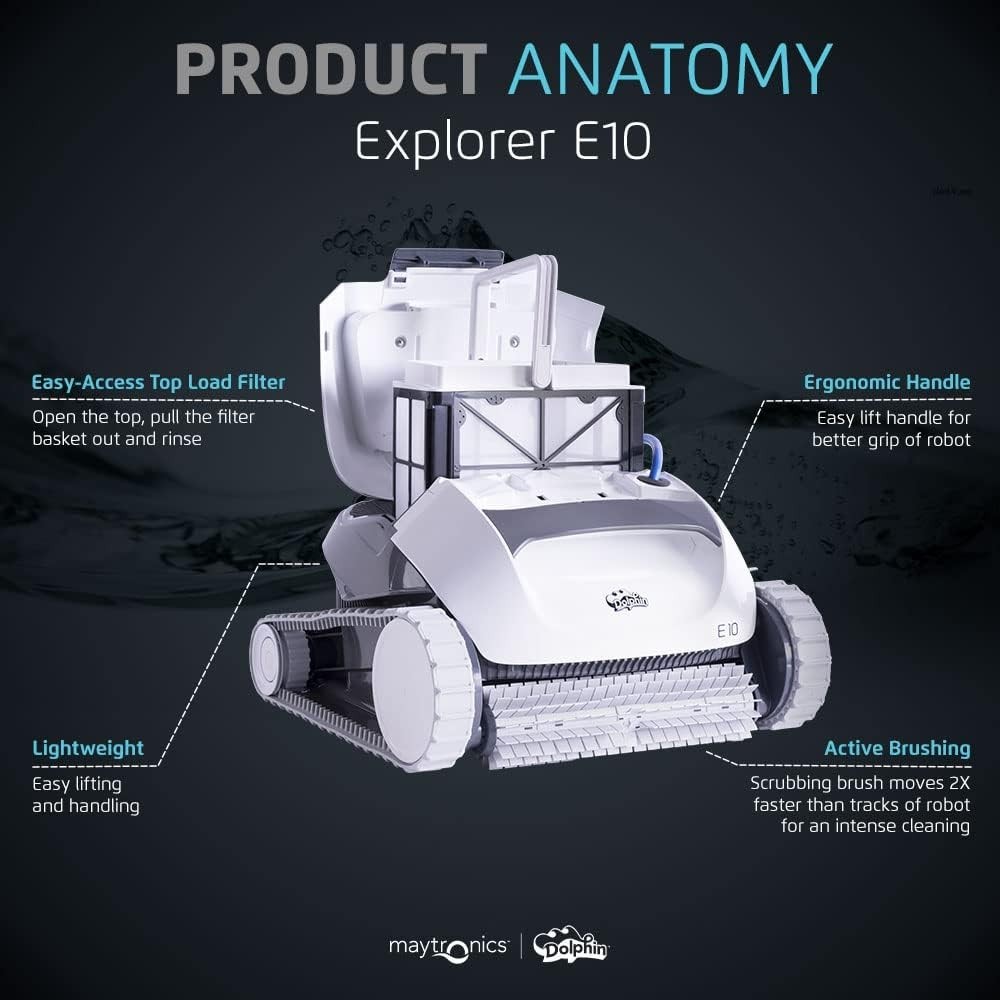 2026 E10 Robotic Pool Cleaner Active Scrubber Top Load Filter Above-Ground Pools