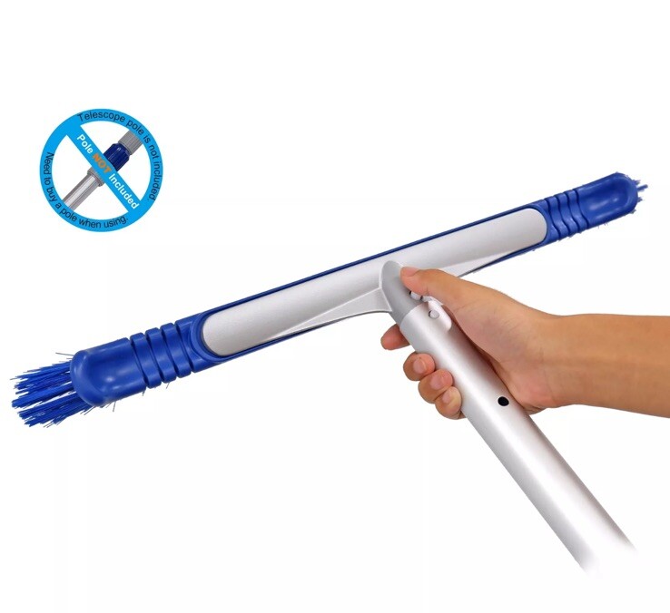 Mainstays Quality 20&Prime; Flexible Pool Brush with Aluminum Back Scrub Bristle Nice!