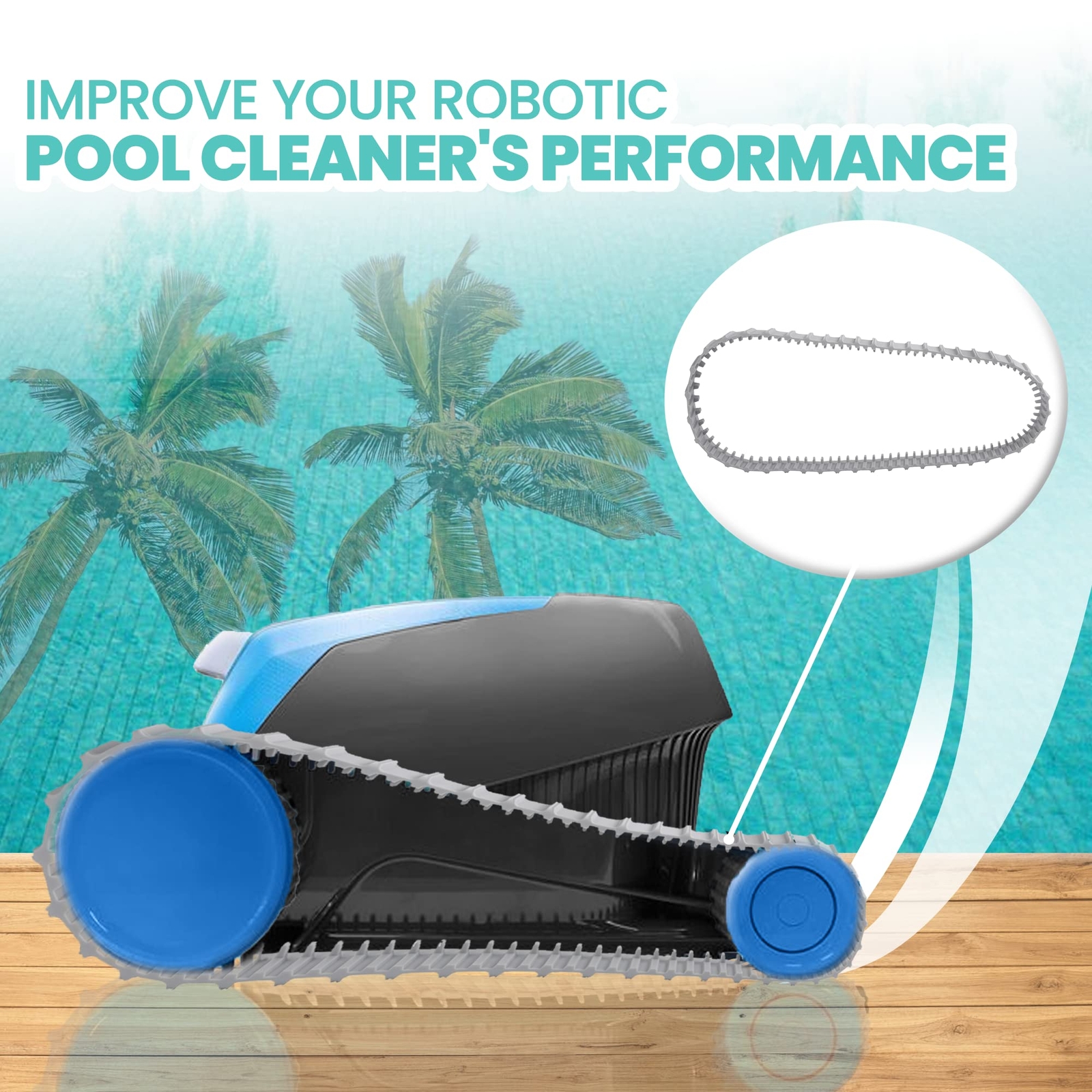 2-Pack Replacement Gray Tracks for Robotic Pool Cleaners Fits Part 9983152-R2