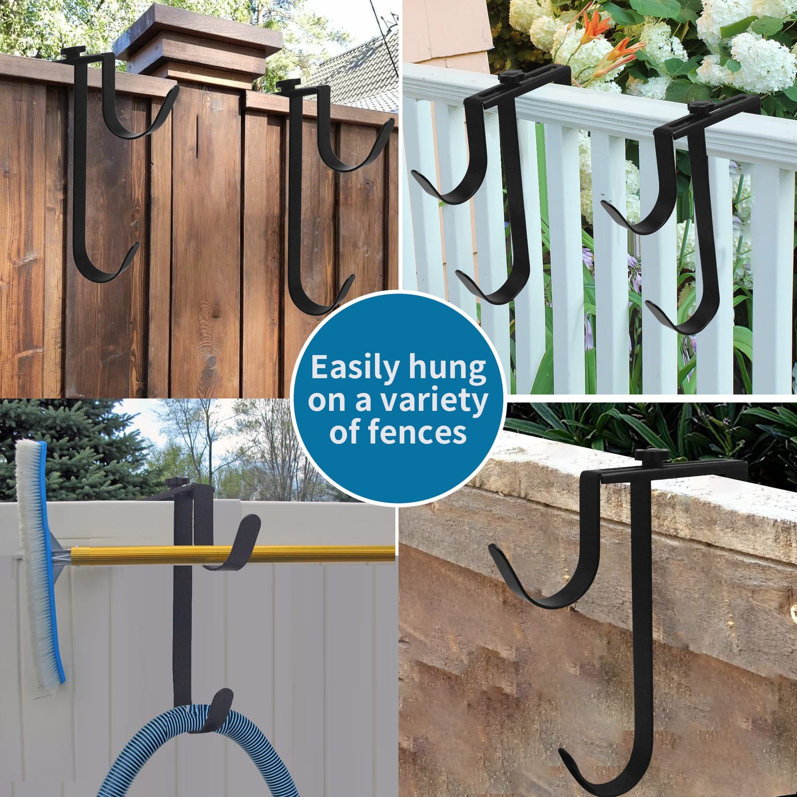 Zhitaoxun Adjustable Aluminum Pool Pole Hanger,Pool Fence Hooks for Pool Pole…