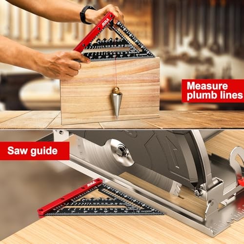 VNW 7inch Rafter Square with Carpenter Pencil, 1/8&Prime; Precision 7-inch Black