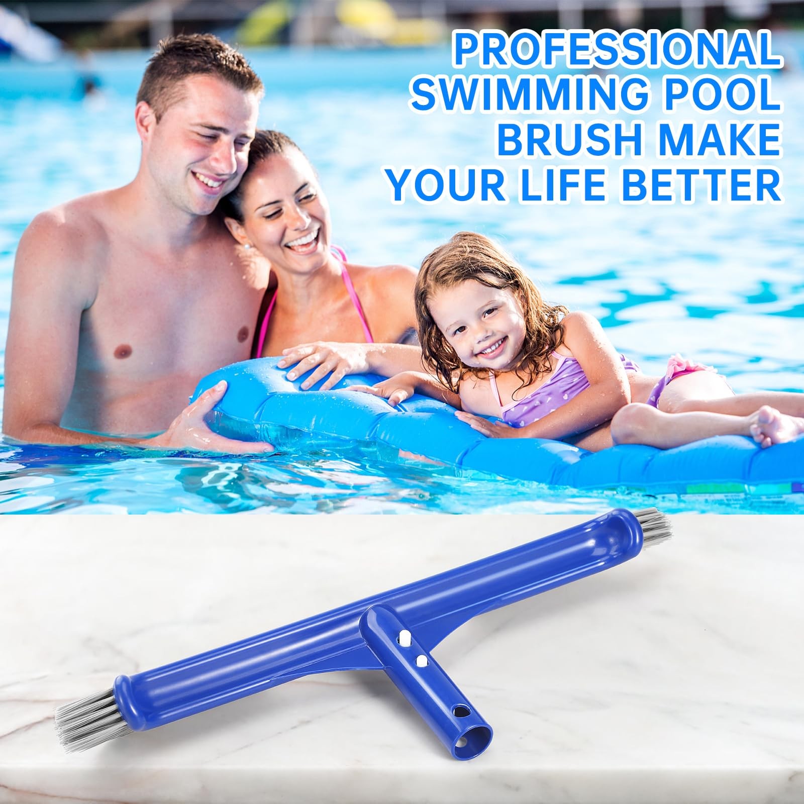 Pool Brush Head, 17&Prime; Brushes for Cleaning Walls, Large,