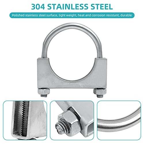 6 inch Heavy Duty U-Bolt Exhaust Clamp for OD Exhaust Tail Pipe Diameter, 6&Prime;