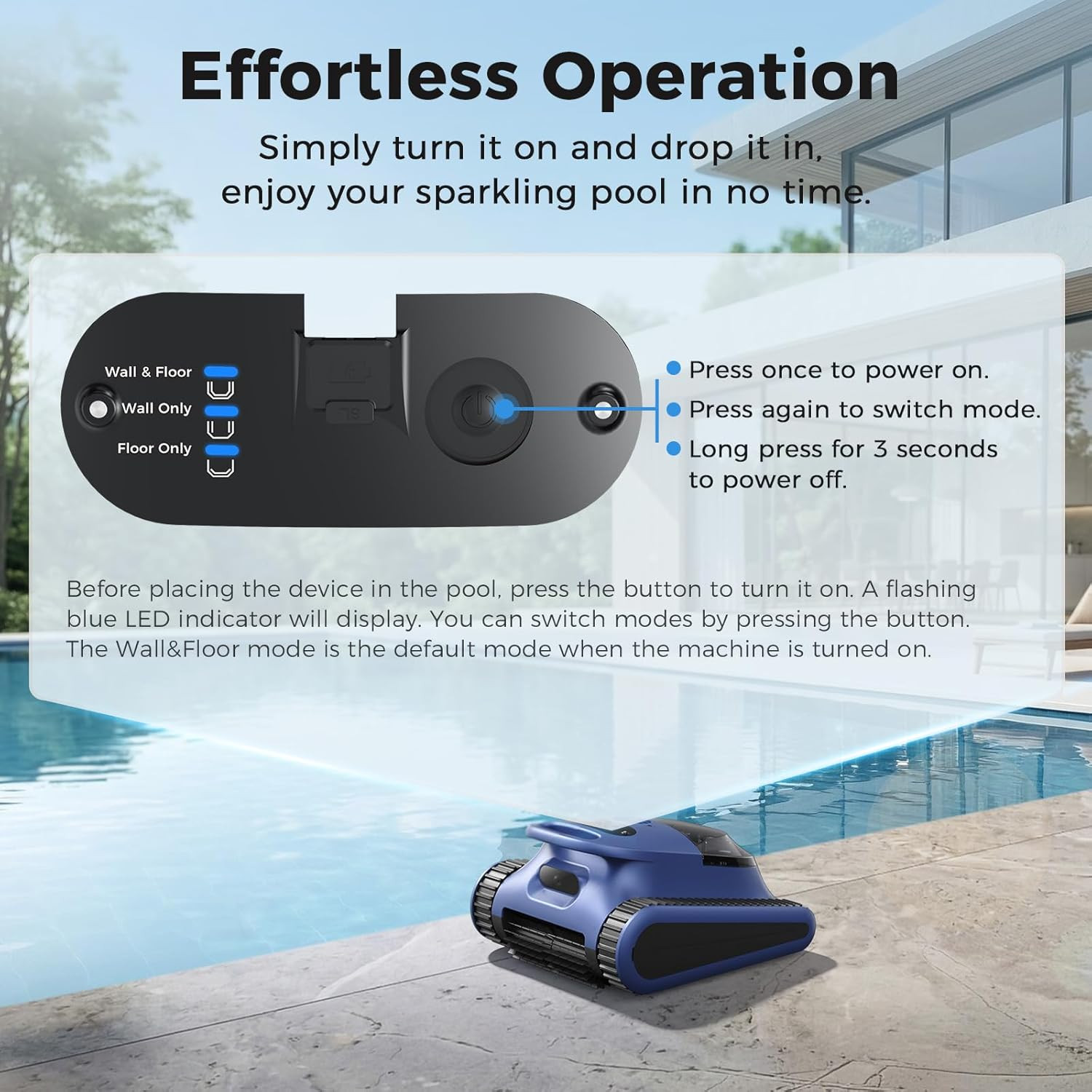 Cordless 3-in-1 Robotic Pool Cleaner for Inground Pools, 180Min Run Time