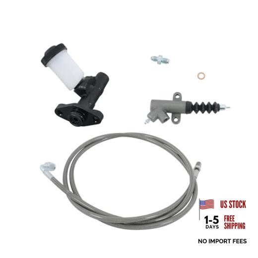 Master and Slave Cylinder and Stainless Clutch Line Kit Replacement for Mazda