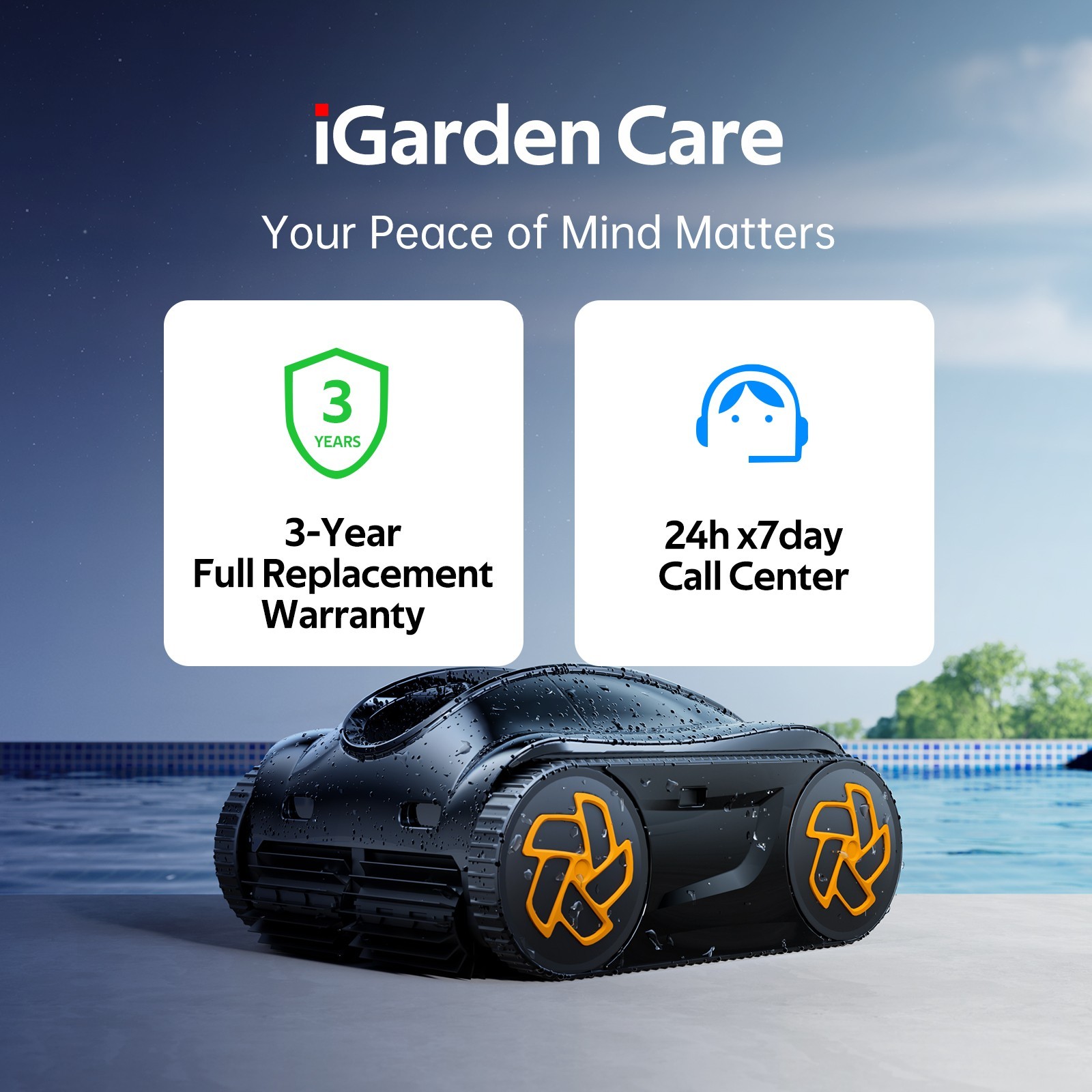 iGarden Pool Cleaner K40,4H Cordless Robotic Pool Vacuum For Inground Pools