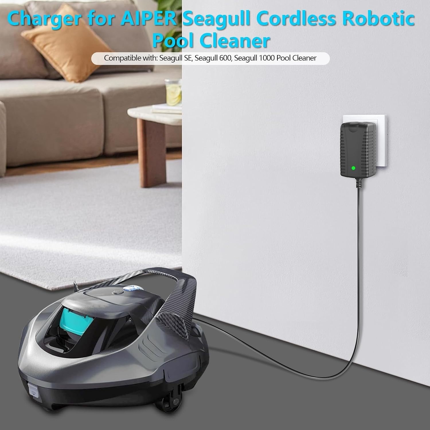 12.6V Charger for AIPER Cordless Robotic Pool Cleaner Compatible with AIPER S…