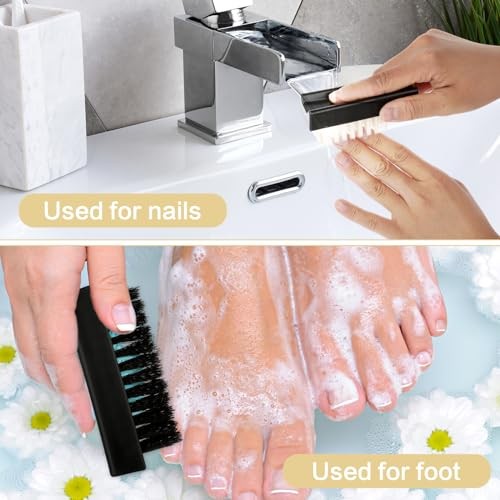 Amaxiu Hand Nail Brush for Fingernails – 3 Pack – Black + Yellow + White