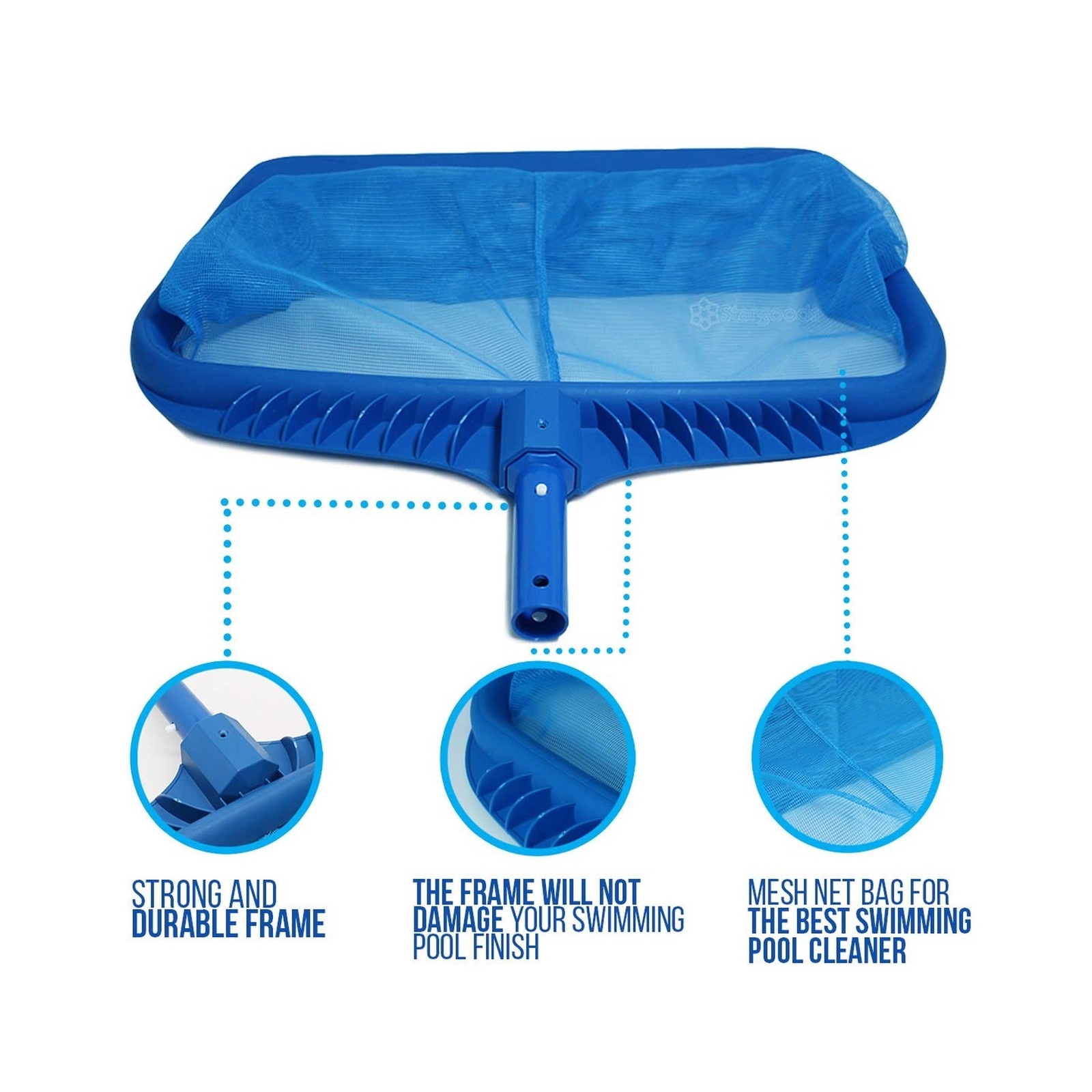 Stargoods Pool Skimmer Net, Heavy Duty Leaf Rake Cleaning Tool, Fine Mesh Net…
