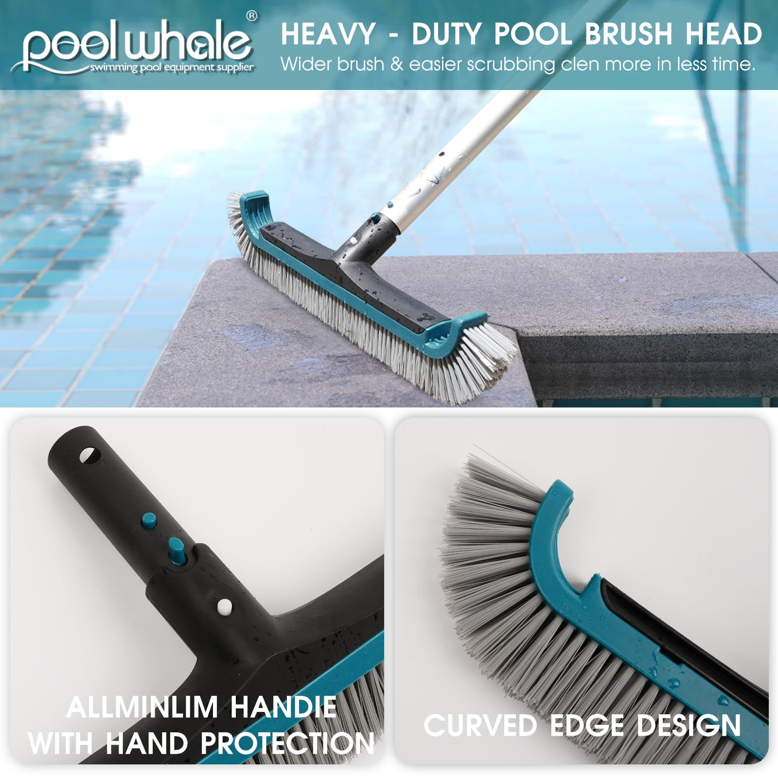 Swimming Pool Cleaning Kit – Aluminum Frame Skimmer Net with 10Ft Adjustable …