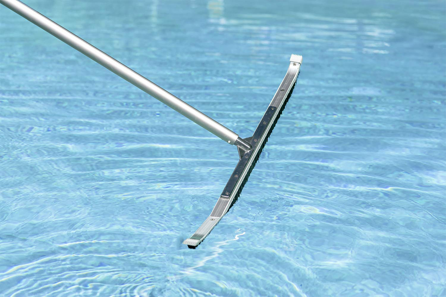 36-Inch Extra-Wide Commercial Pool Brush, Heavy-Duty Aluminum Back, Curved Head