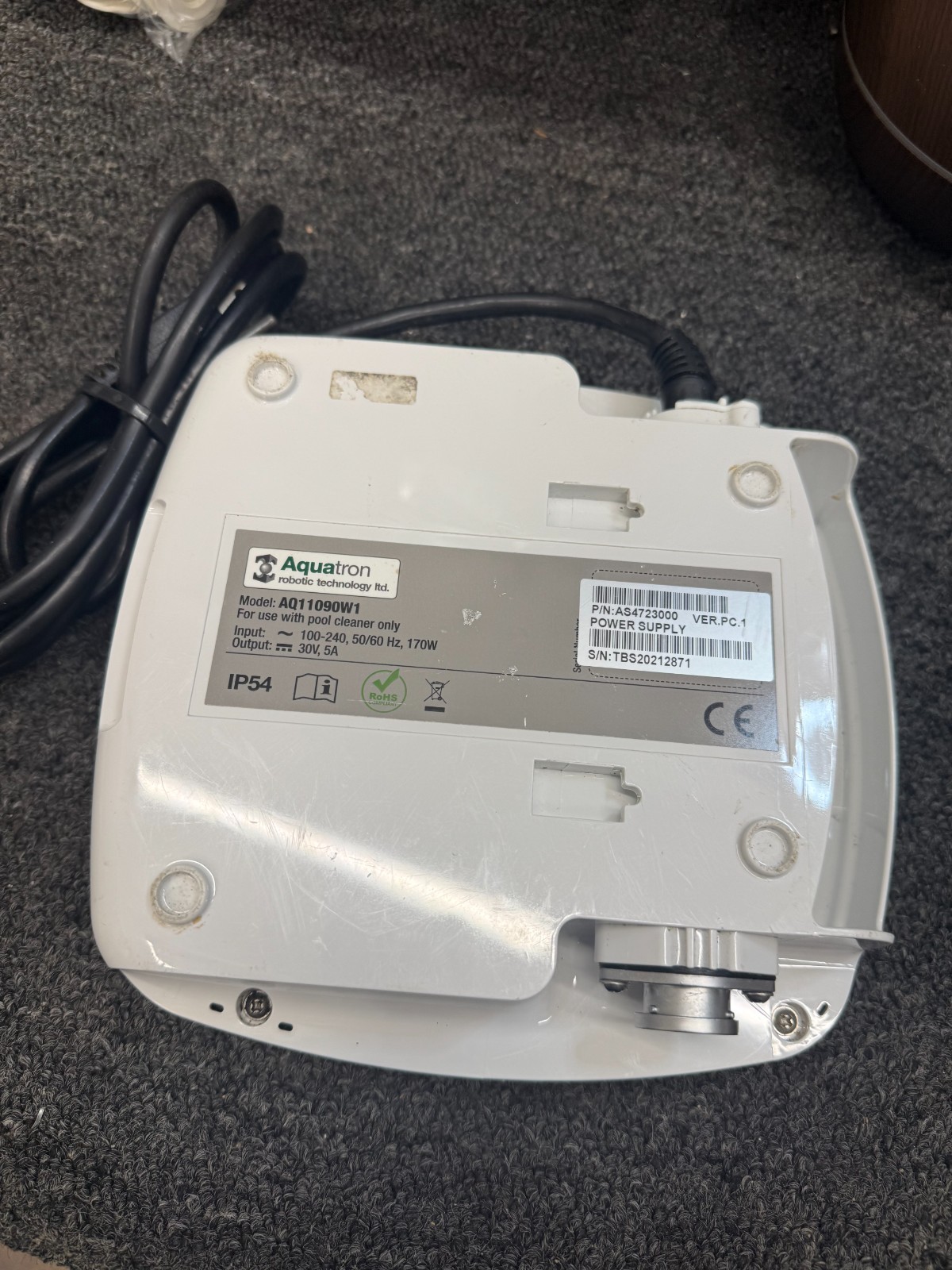AQQUABOT/ BWT POWER SUPPLY P/N: AS4723000 FOR RC 50 ROBOTIC POOL CLEANER ( USED