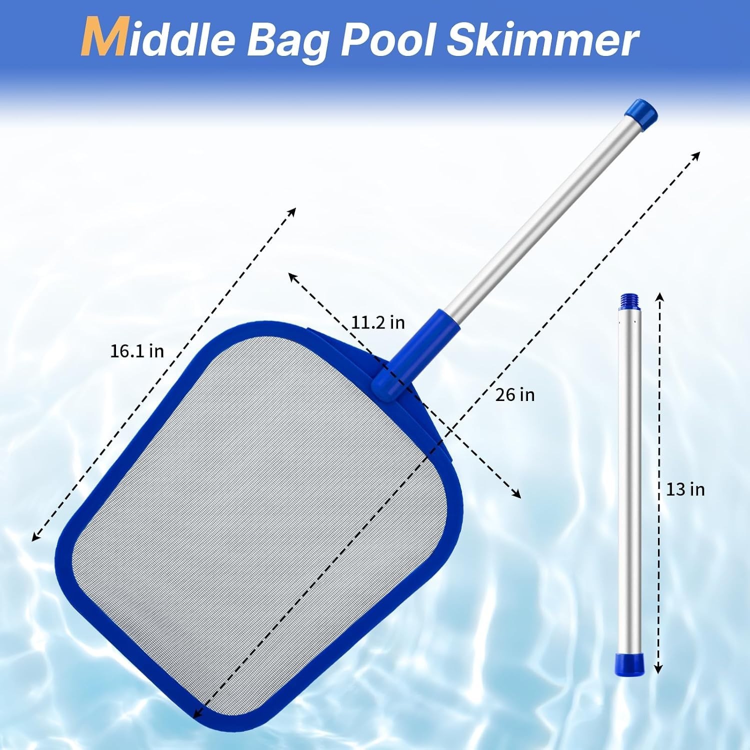 Pool Skimmer – Hot Tub Skimmer Spa Net with Pole, 26 », Ultra Fine Mesh Net S…