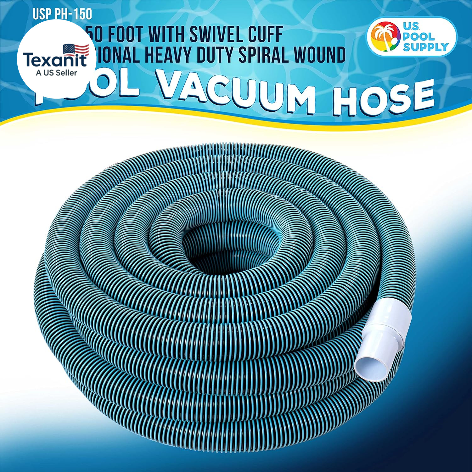 Pool Vacuum Hose – 1-1/2&Prime; X 50&prime; Professional Heavy Duty Pool Hose for Inground,