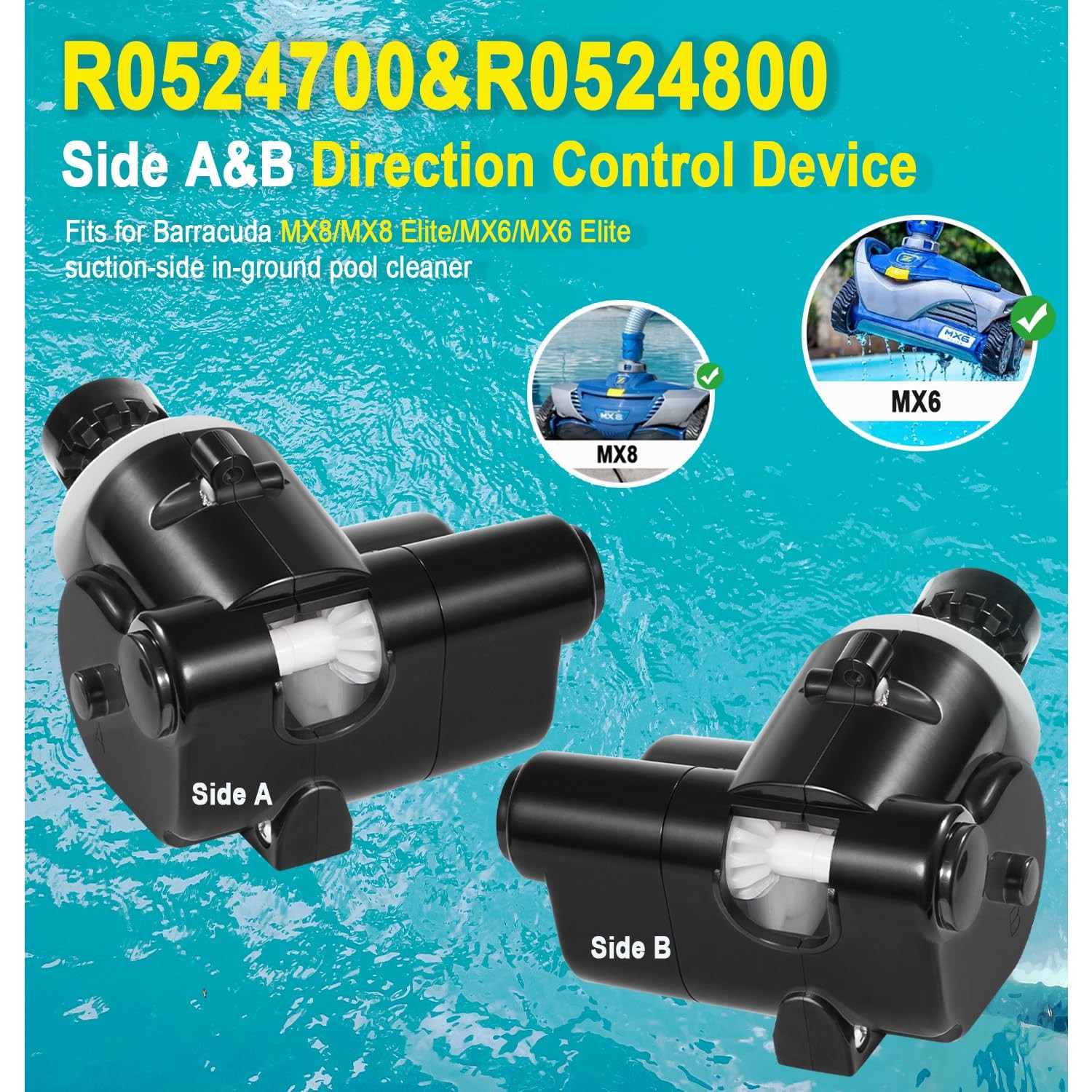 For Zodiac Baracuda MX8,MX6,Elite Pool Cleaner R0524800 R0524700 Device Side A/B