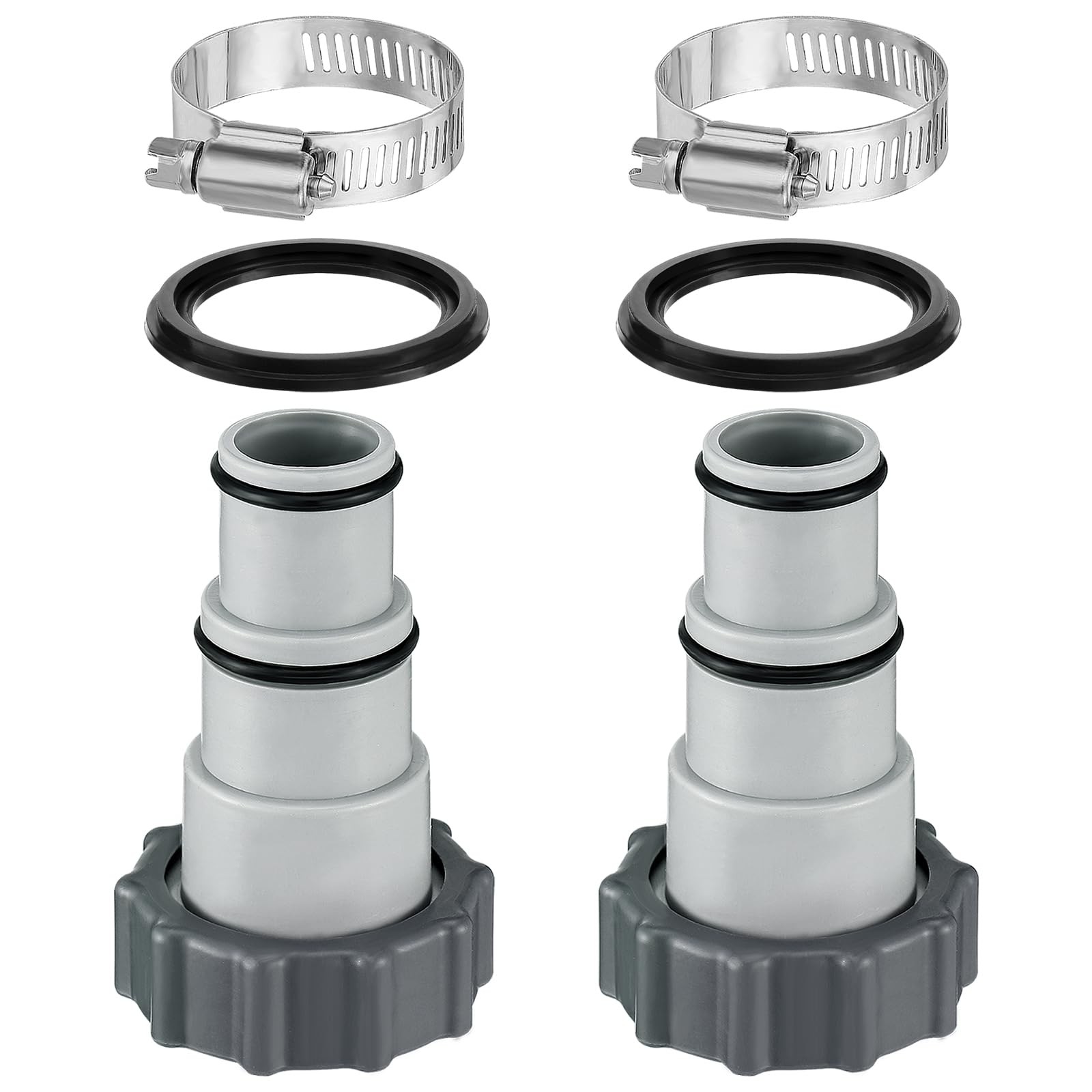 PAMASE Pool Hose Adapter A – Conversion Standard Size, Grey-2Pack（Adapter A）