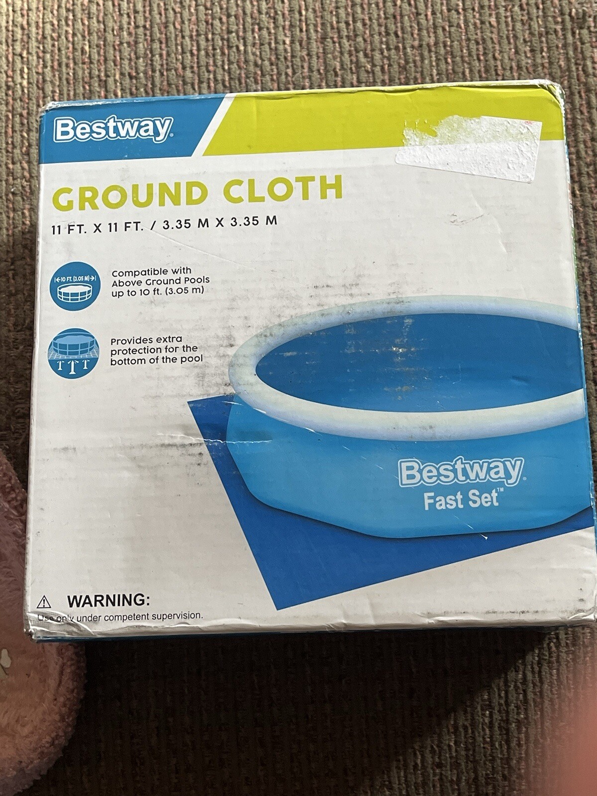 Bestway 11&prime; x 11&prime; Ground Cloth, Rectangular New