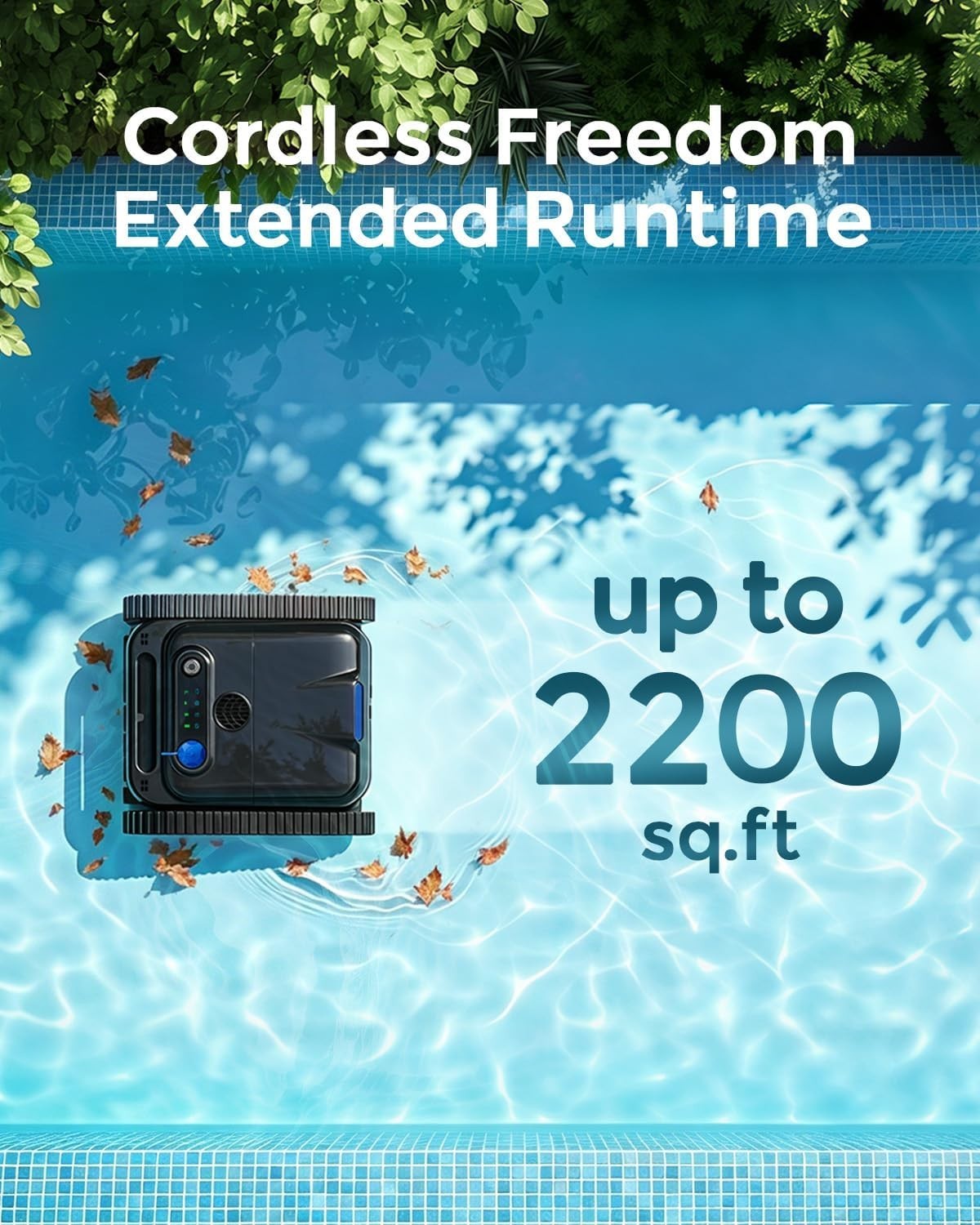 2026 Upgrade OUCAXIA Robotic Pool Vacuum, 4L Large Capacity Pool Vacuum for Ingr