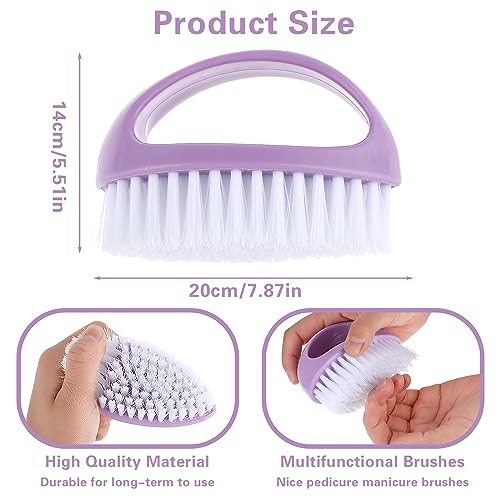 Cobee 2 Pack Hand Nail Brushes – Durable Green, Purple – for Fingernails