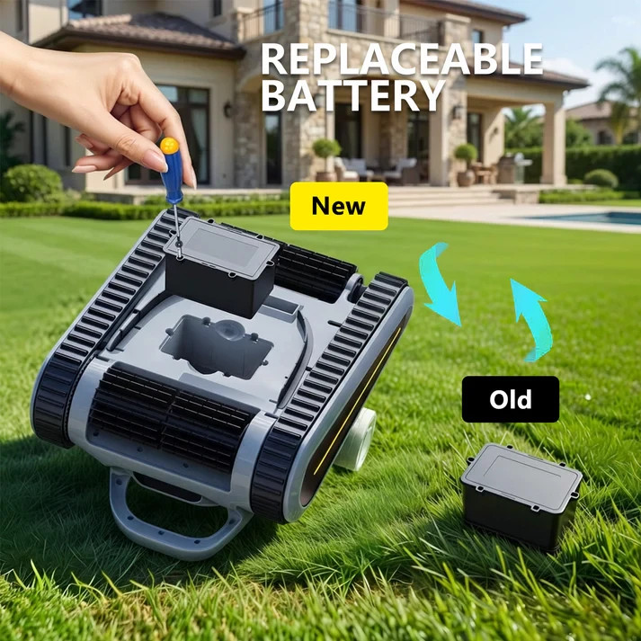 SEAUTO SAT30Cordless Robotic Pool Cleaner 45000Pa Sonar Navigation Wall Climbing