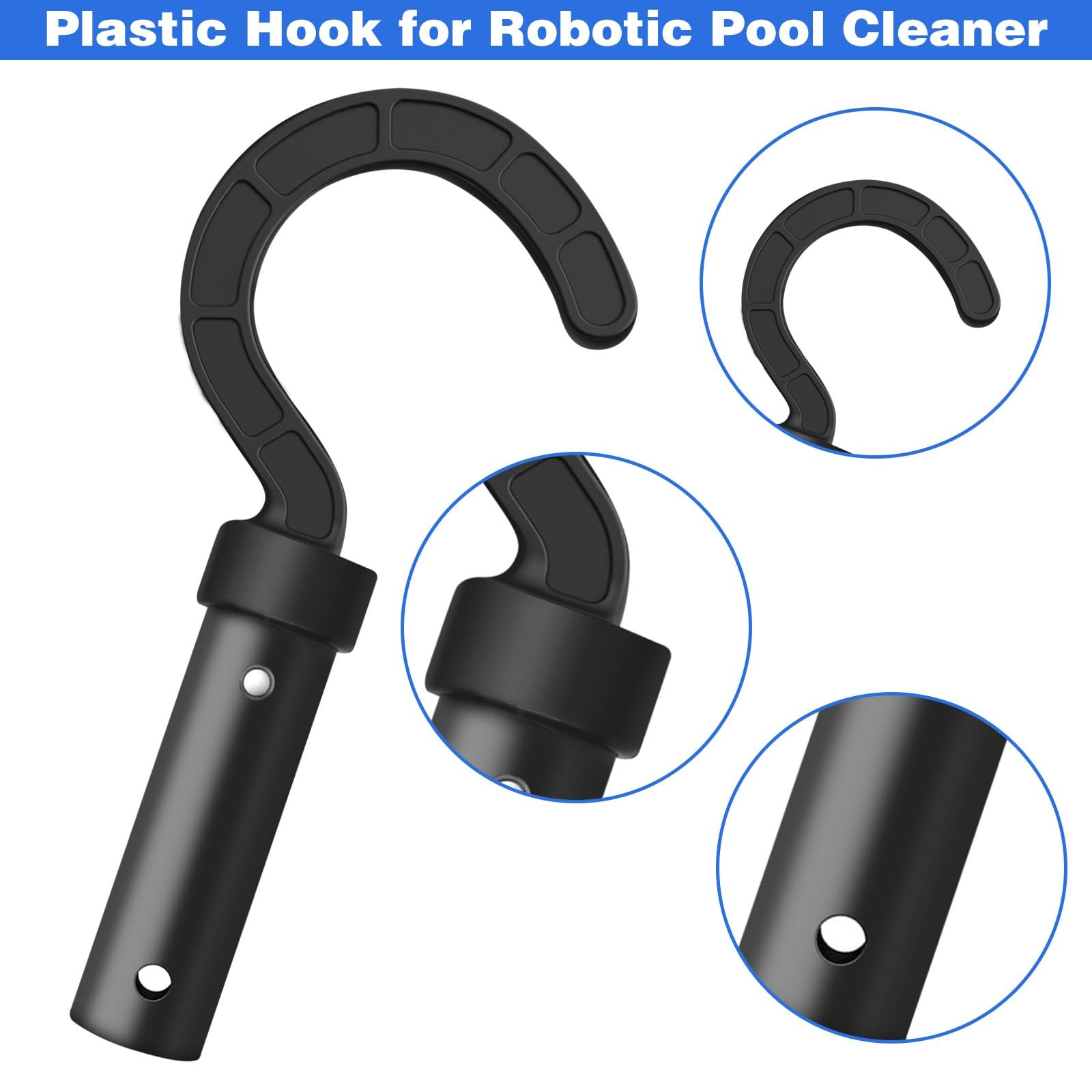 HINGTAI Pool Retriever Hook for Robotic Cleaner Accessories, Black