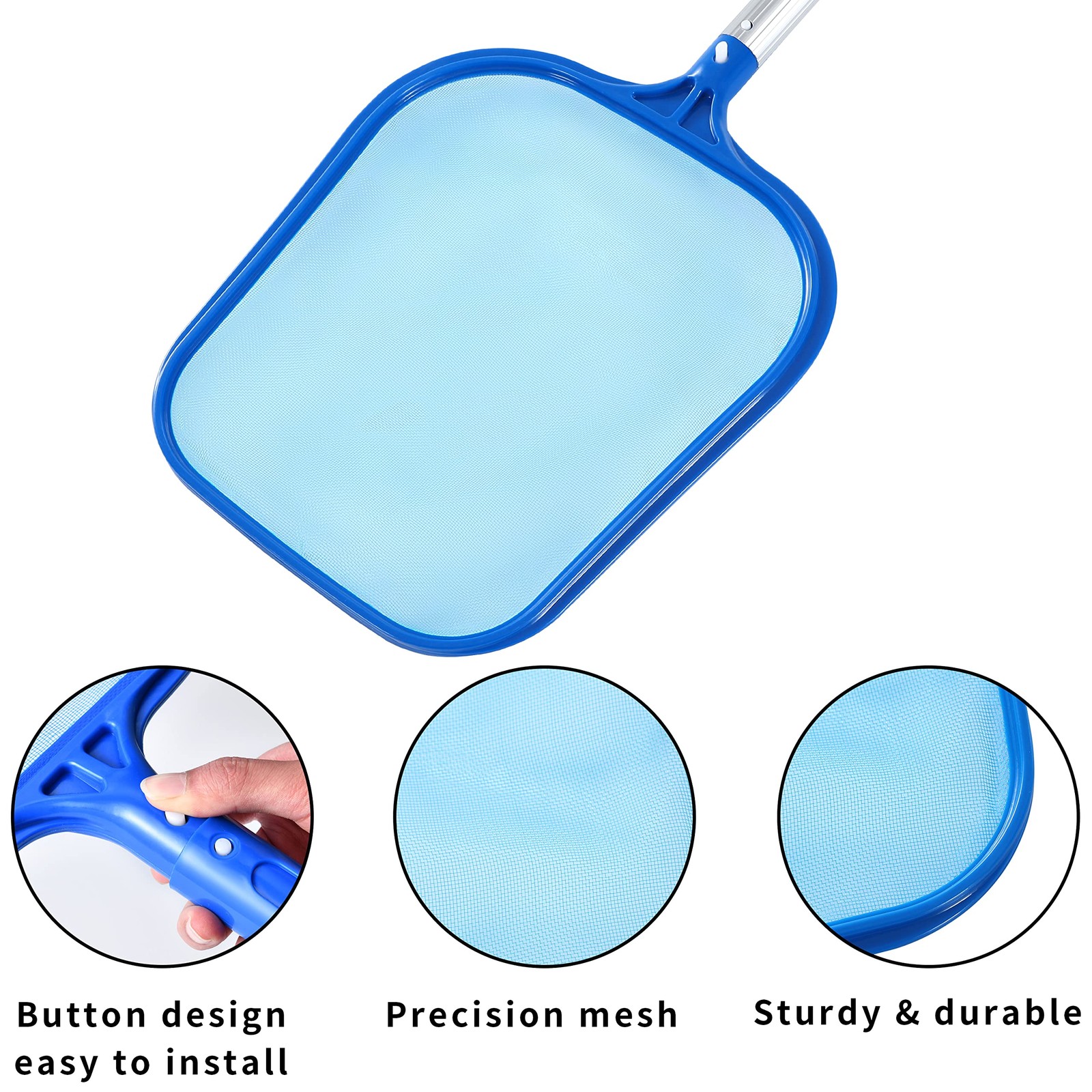 Lightweight Pool Skimmer Net For Easy Debris Cleaning In Pools And Spas