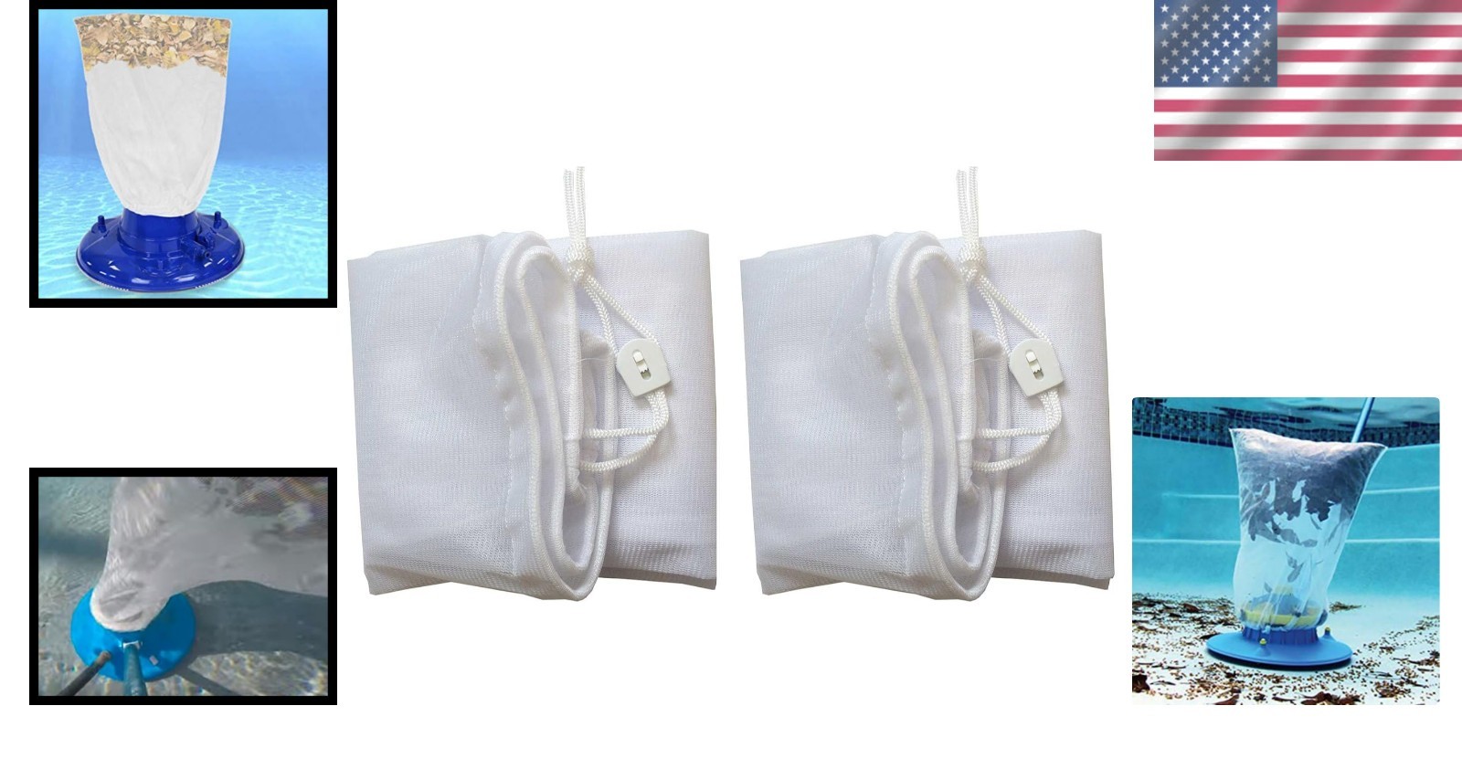 2-Pack Adjustable Fine Mesh Leaf Vacuum Bags 16&Prime;x24&Prime; – Ultimate Pool Cleaning