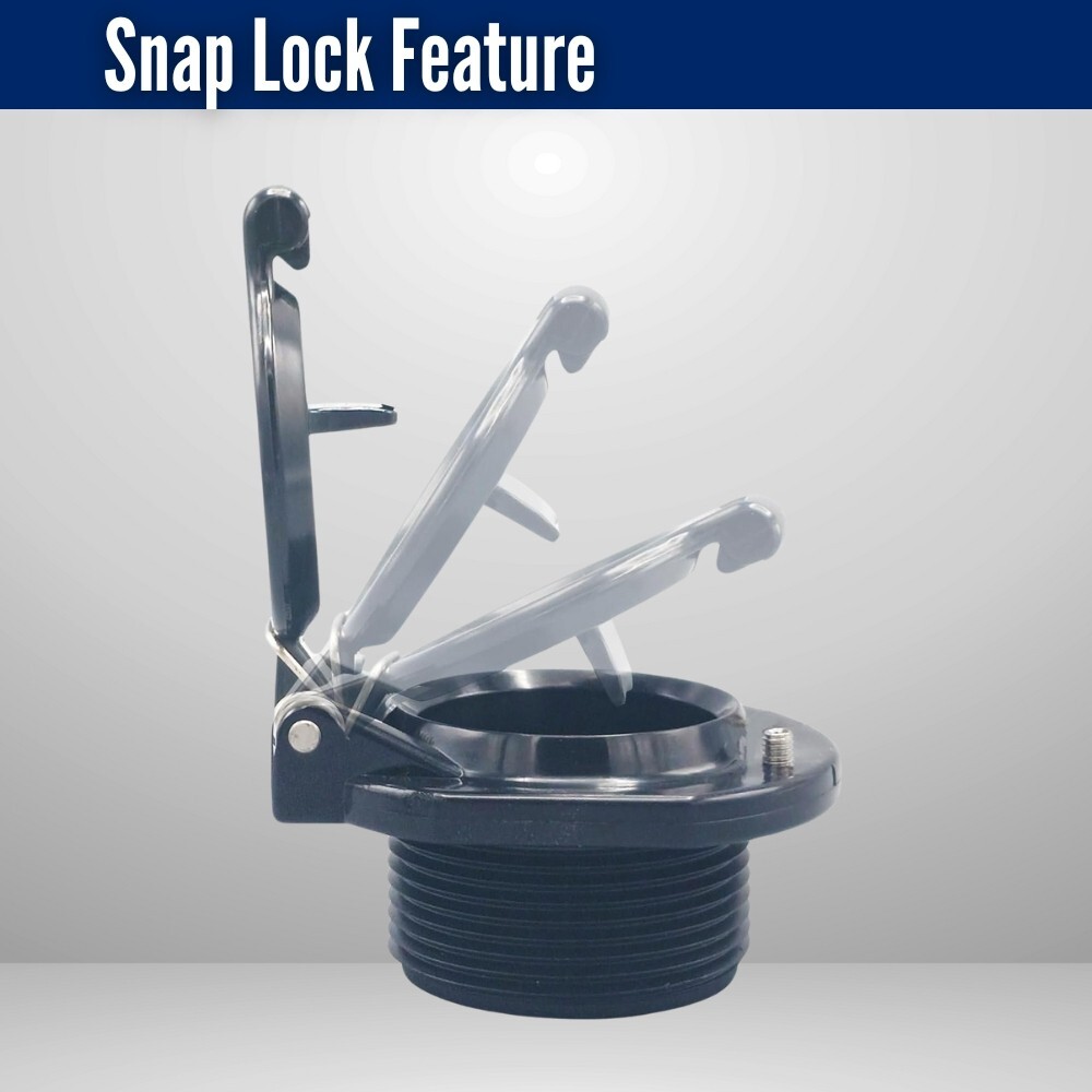 Pool Vac Lock Safety Fitting Compatible w/ Hayward & Pentair 1.5&Prime; Thread White