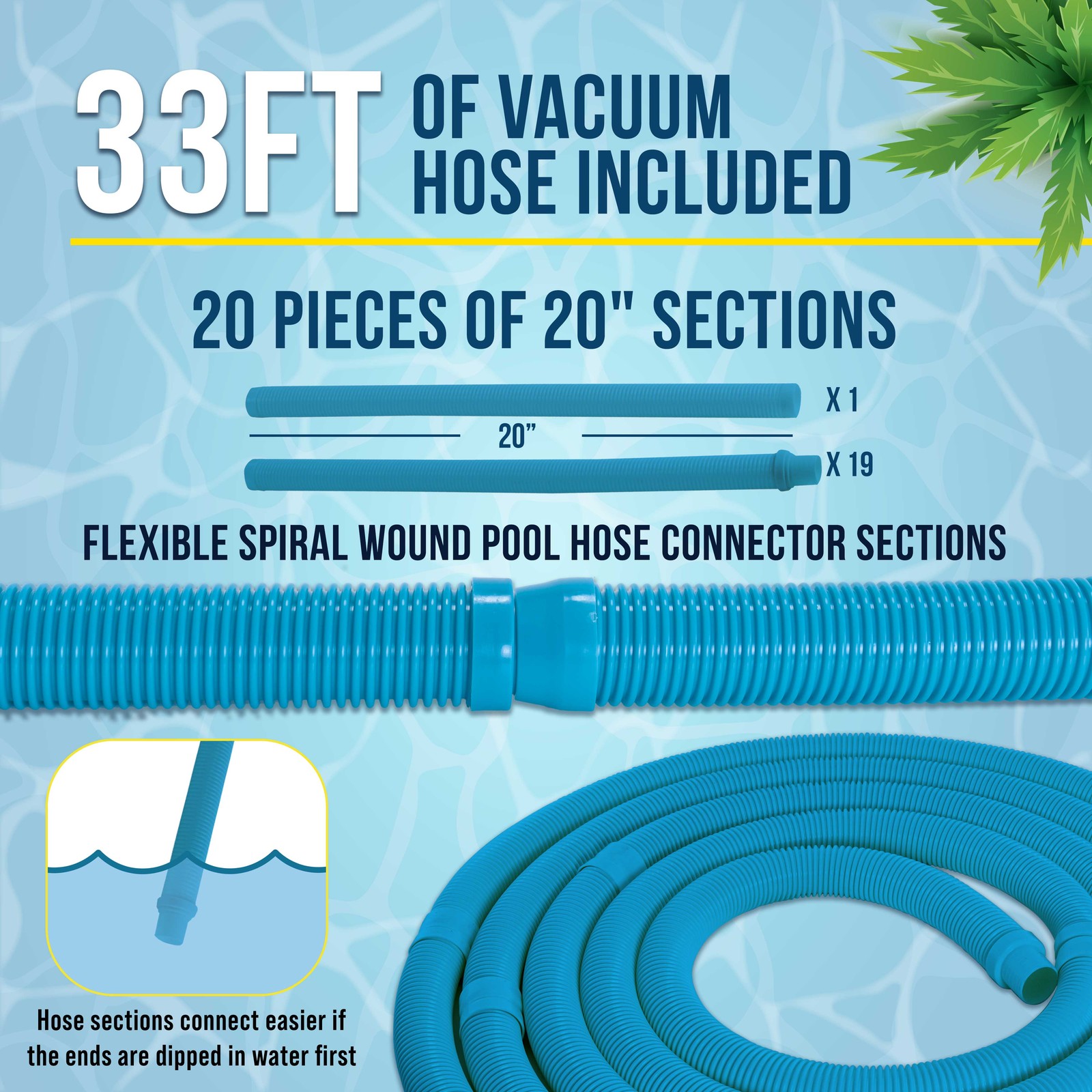 Octopus Automatic Pool Vacuum Cleaner, Hose Set, Powerful Suction Removes Debris