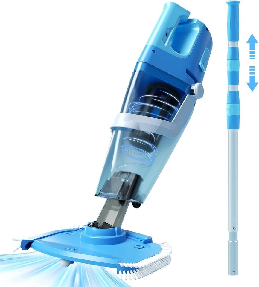 Brand New, Cordless Pool Vacuum with Telescopic Pole, 26.5 gallons/min Powerful