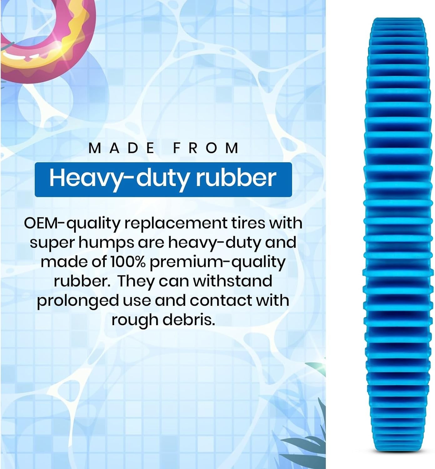 Heavy-Duty 2-Pack Super Hump Tires for Pool Cleaner Models – Fits 896584000-143