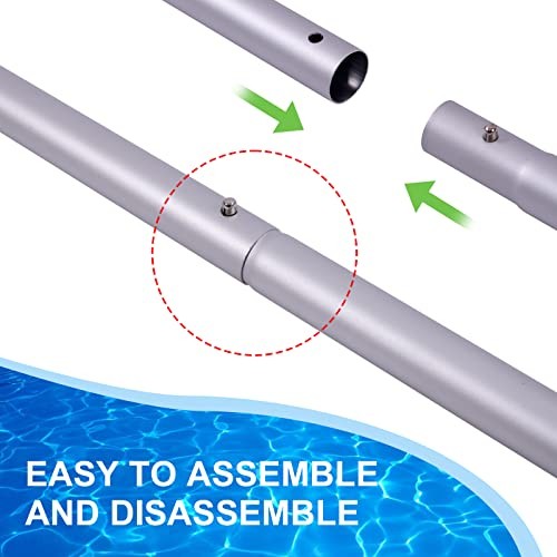 Pool Pole – 10.5 Foot Anodized Aluminum Extension Cleaning Poles,for Skimmer