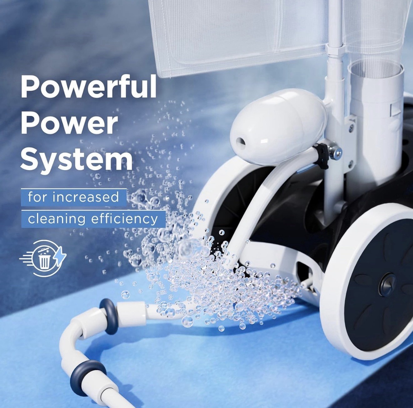 MAKHOON Pool Pressure Side Sweeper Cleaner for Swimming Pools 4-Wheel 4 Bar