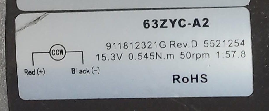 *TESTED* Maytronics Pump Motor 63ZYC-A2 5521254 50rpm For Dolphin Pool Robot