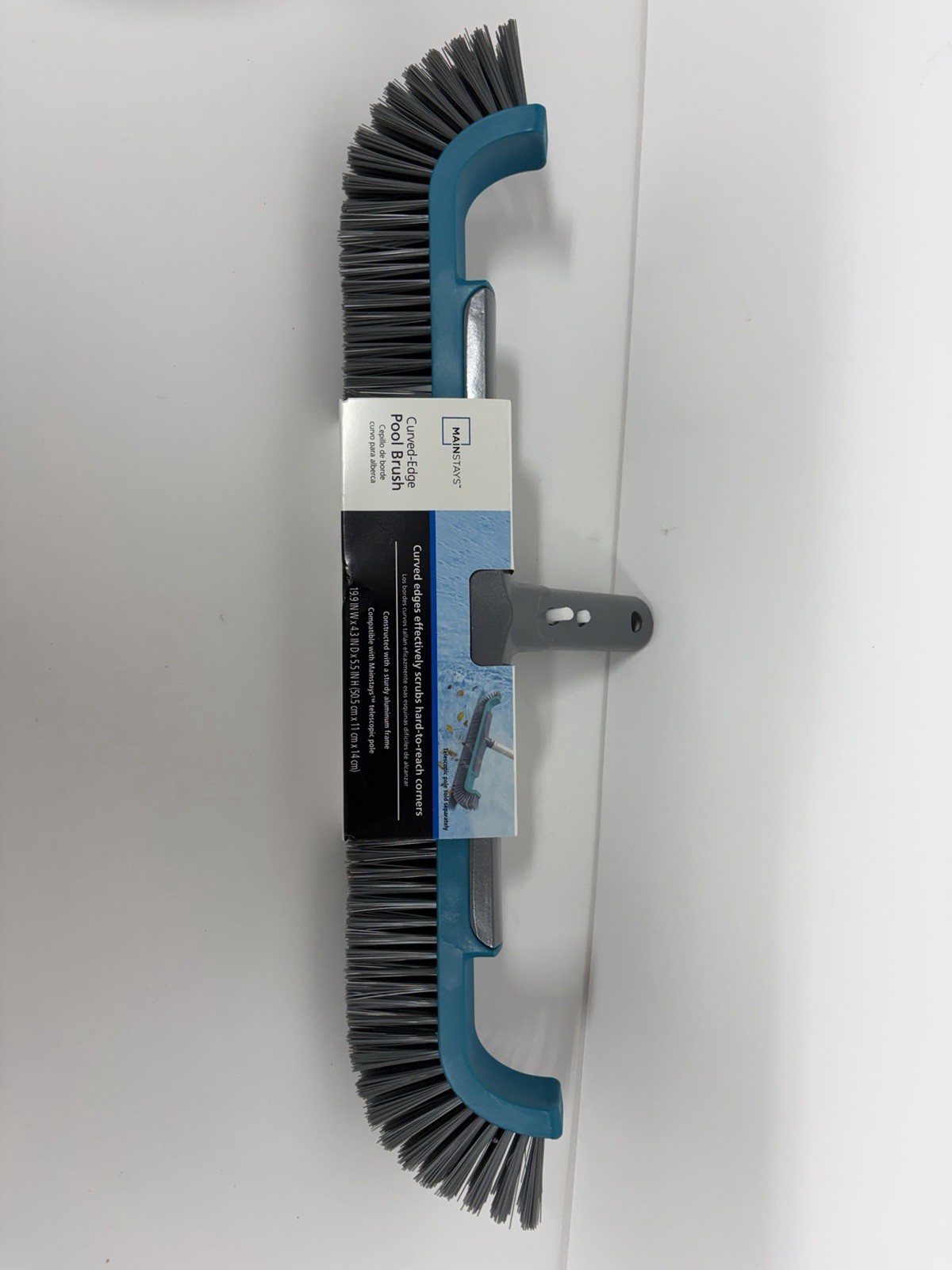 Combo Pack -1Teal & Gray Pool Leaf Rake and 1Pool Brush with Aluminum Frame