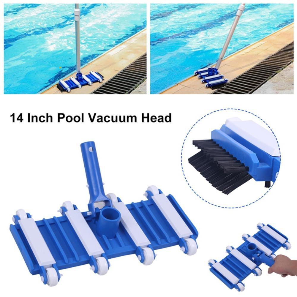 Flexible Pool Vacuum Head Rectangle Shape 14 Inch Heavy Duty with Wheel Brush