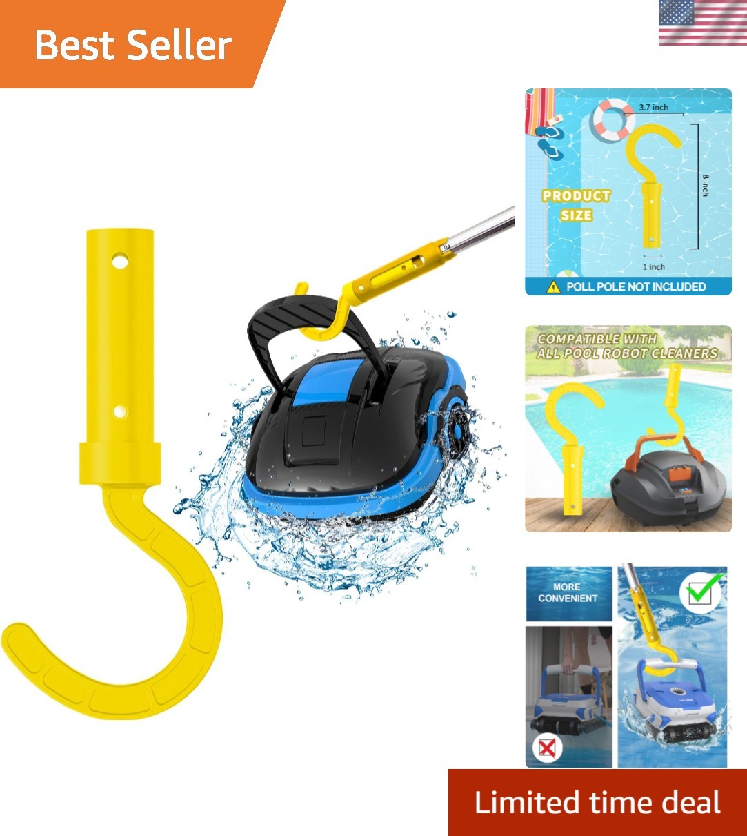 Universal Robotic Pool Cleaner Accessory Hook – Durable & Lightweight Design!