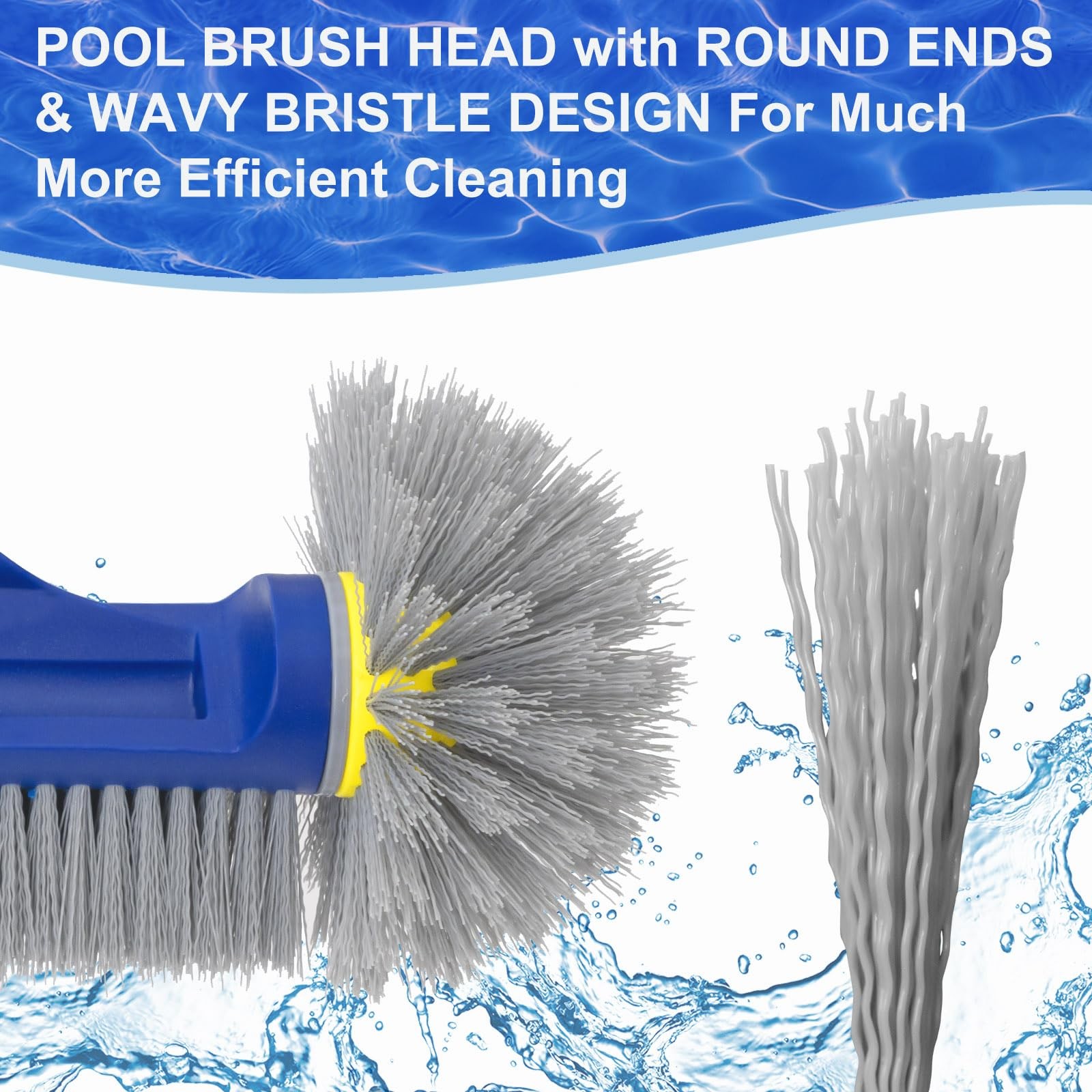 Pool Brush with Round Ends, 12.5 » Pool Brush Head for Inground Pools/Above G…