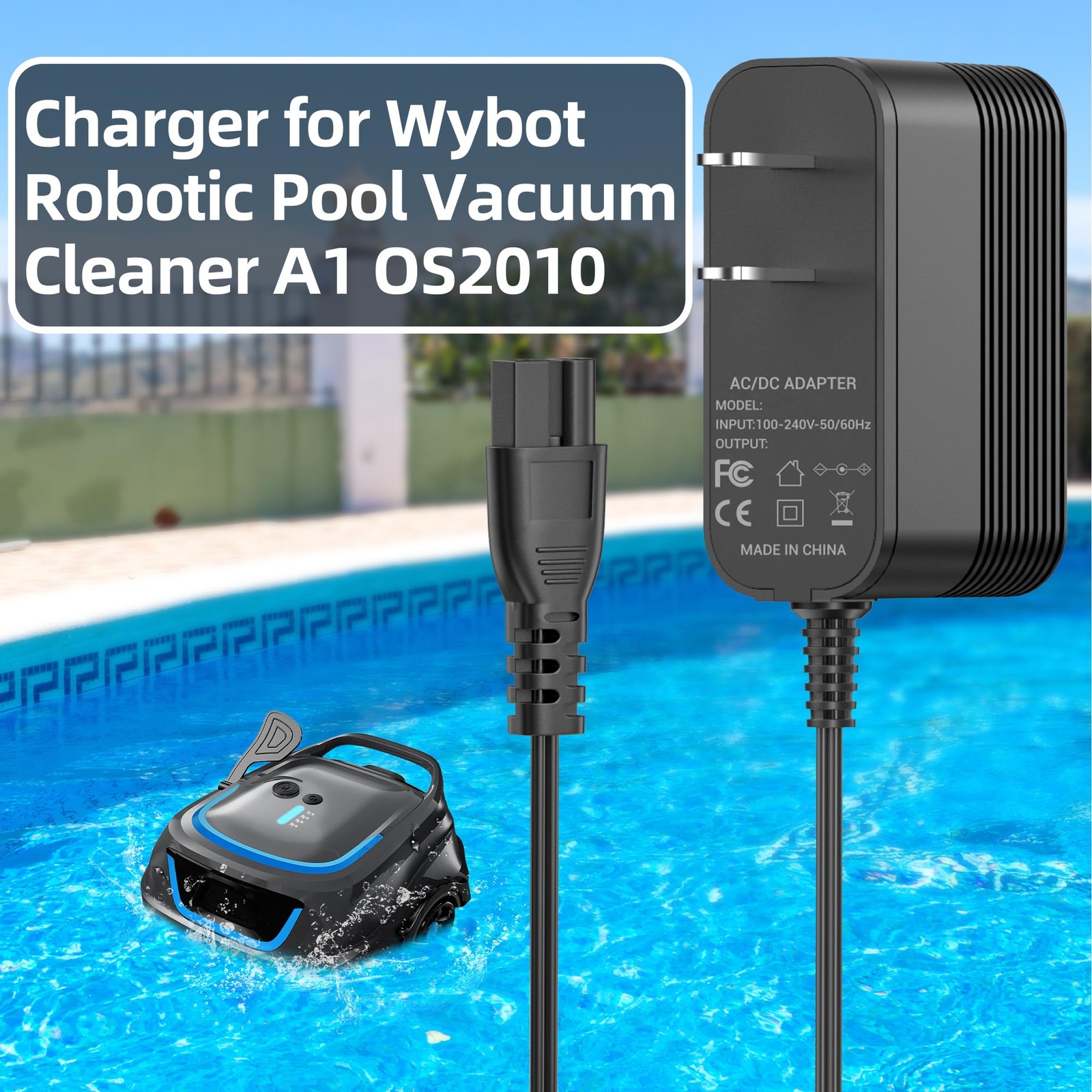Quick Charger for WYBOT Robotic Pool Vacuum Cleaner A1 OS2010, Cordless Pool …