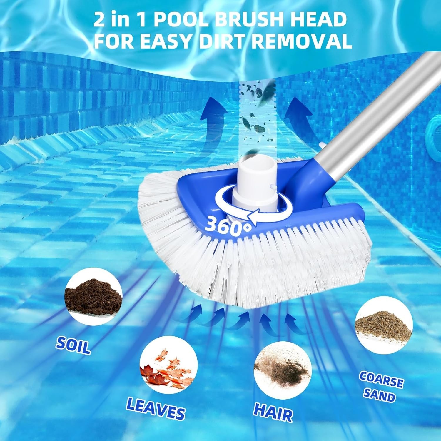 Transform Your Pool Care: Dual Function Brush with Adaptive Surface Capabilities