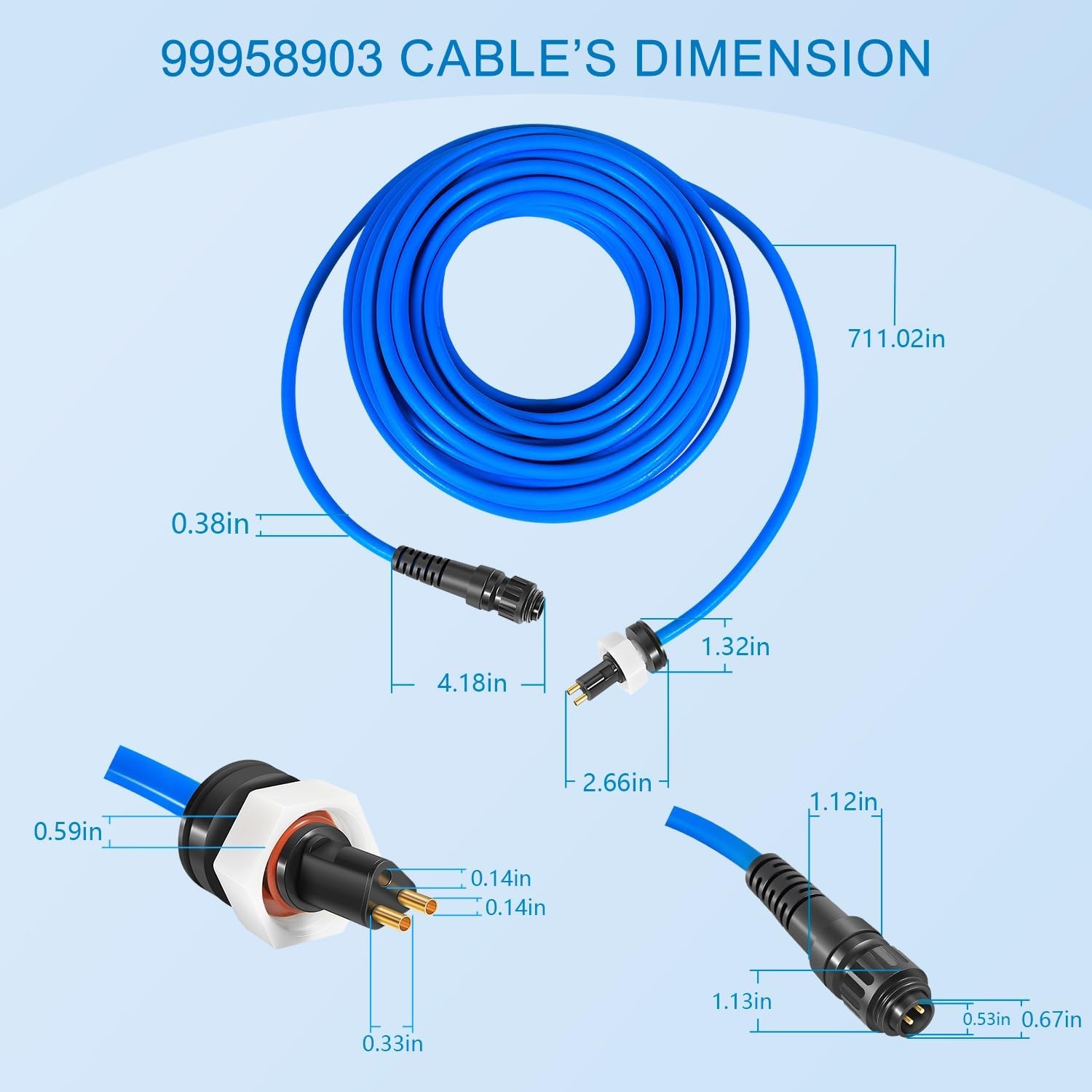 Replacement for Dolphin Maytronics PoolCleaner S200 Active20 Cable Cord 99958903