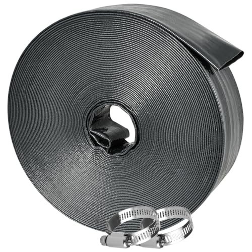 Heavy Duty 1.5&Prime; x 100&prime; Backwash Hose | Burst Resistant Lay Flat Discharge for Po