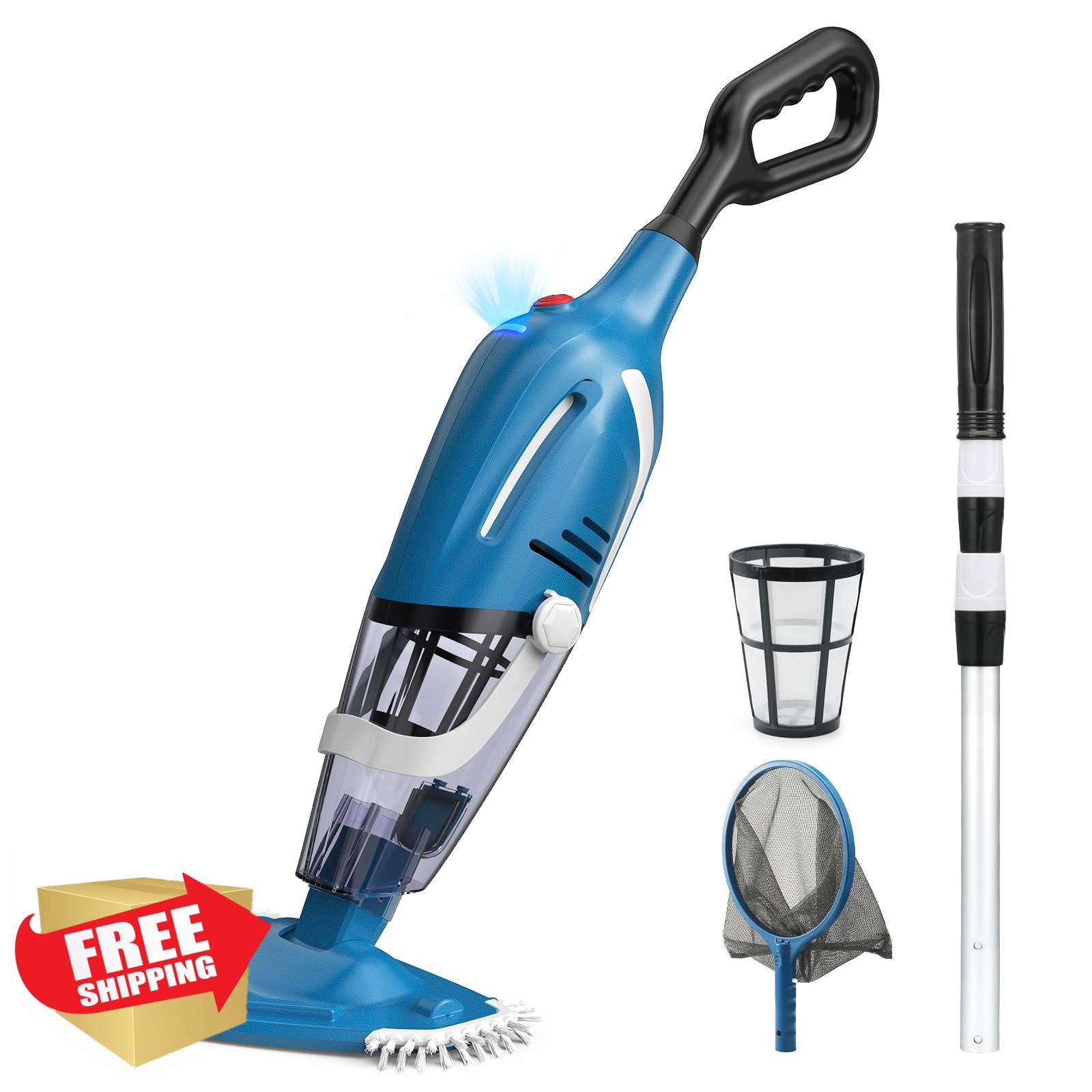 Enhulk Pool Vacuum Upgraded Blue Telescopic Pole 18.5 Gal/Min