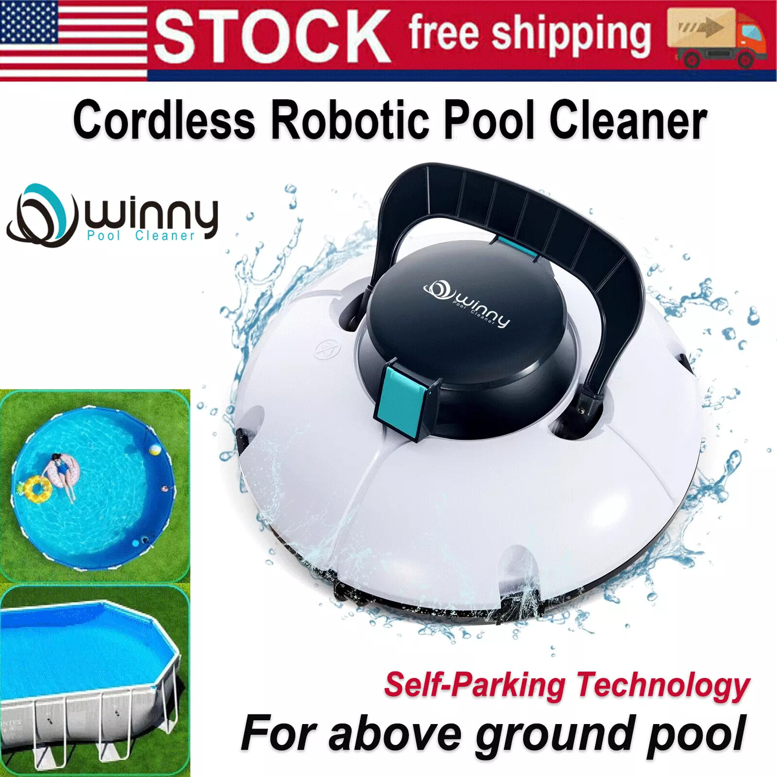 Winny Pool Vacuum Cleaner Cordless above ground pool vacuum Swimming Automatic