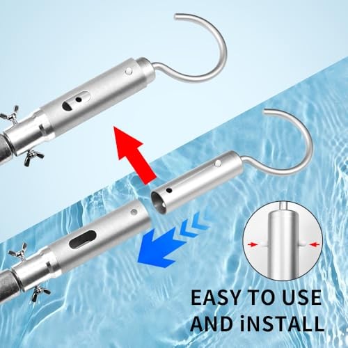 Hook for Robotic Pool Cleaners, Stainless Steel Pool Hooks for Poles silver