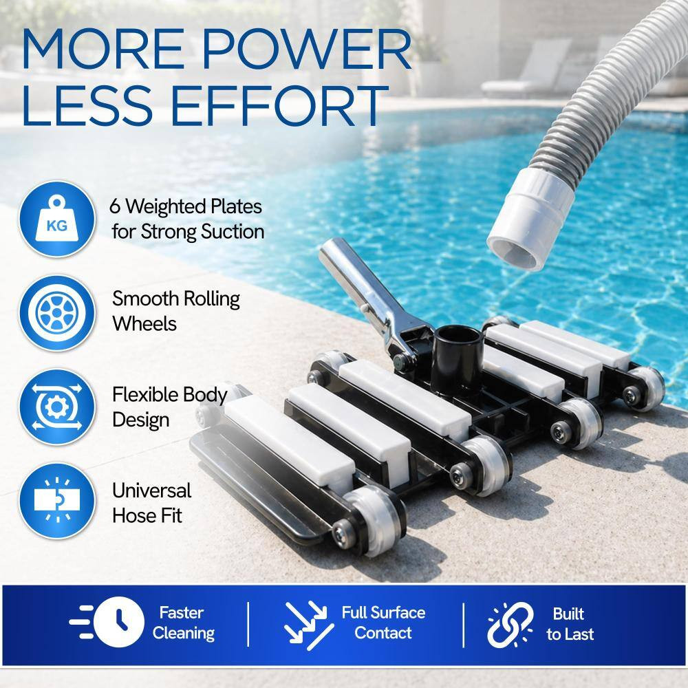 14.4 In. Weighted Flexible Pool Vacuum Head for Inground & above Ground Pools, 1