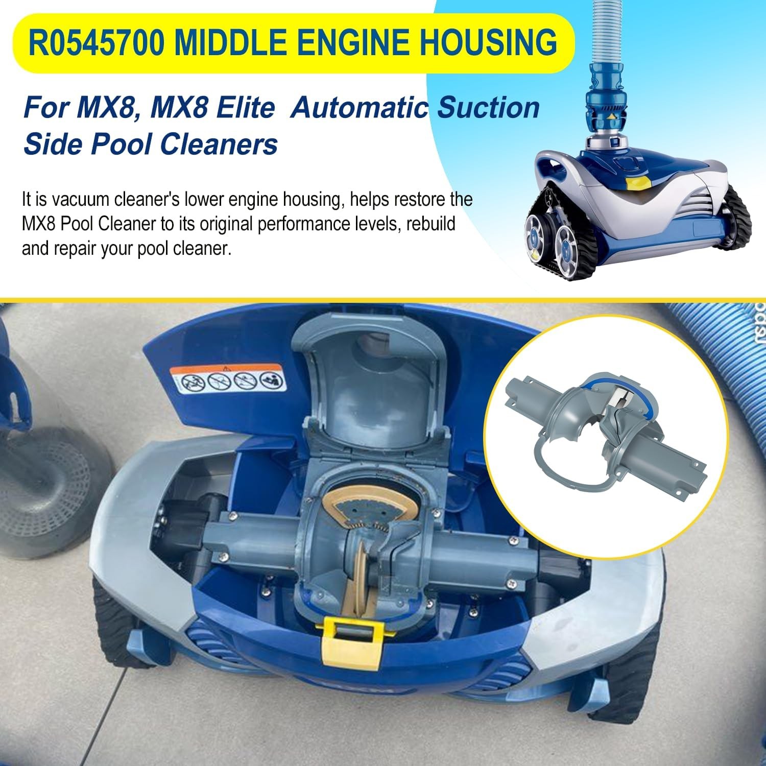 R0545700 Middle Engine Housing Parts For Zodiac Baracuda MX8 MX8EL Pool Cleaner